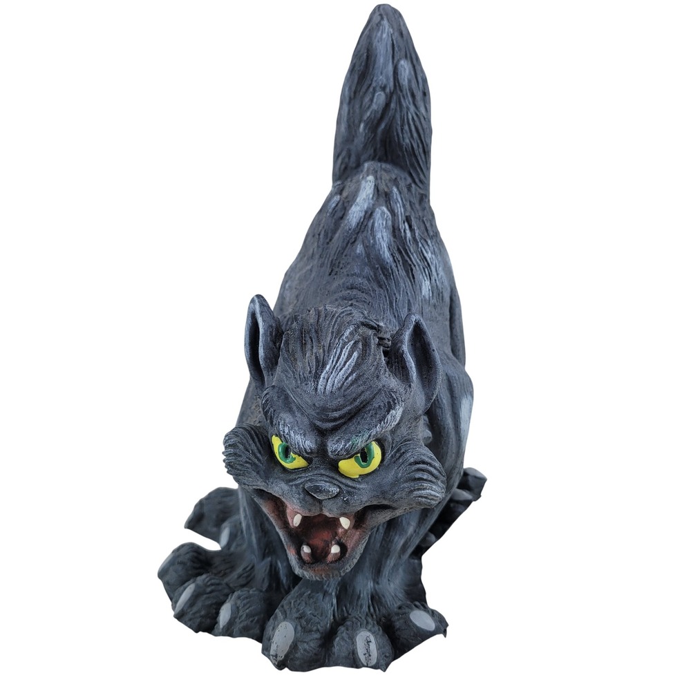 Halloween Monster Screeching Black Cat Foam Scary Spooky Decor Vtg 10 Inch